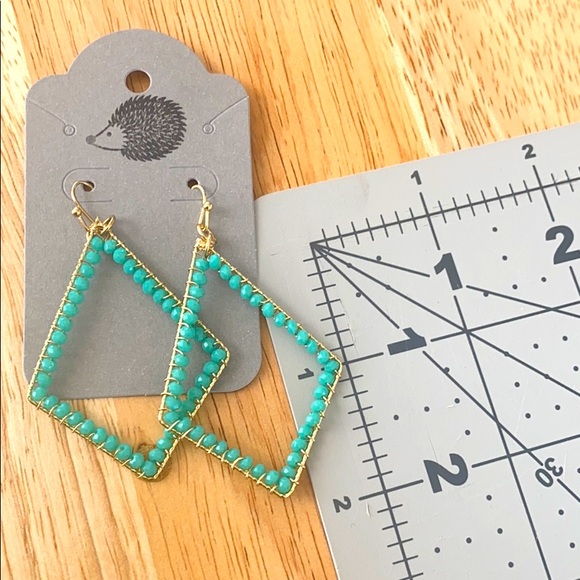 Fashion dangle turquoise earrings - Picture 2 of 2